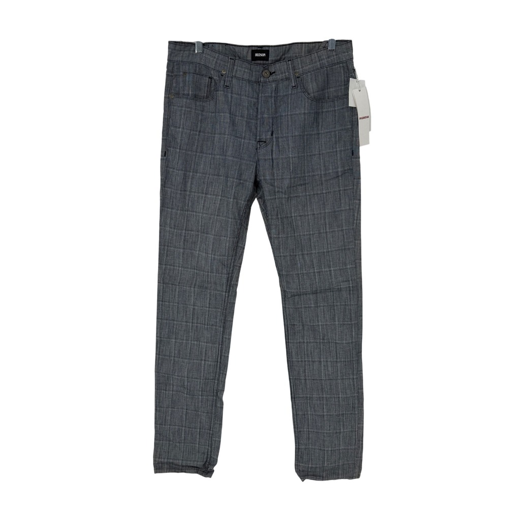 Hudson Sartor Pants Mens 33 Gray Plaid Slouchy Stretch Skinny NWT